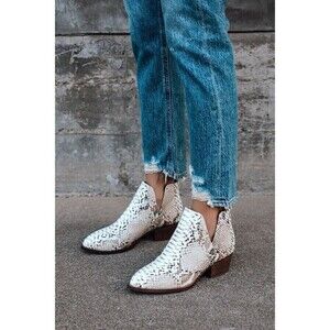 CL Chinese Laundry Women Snake Faux Leather Cherish Cut Out Ankle Bootie 7